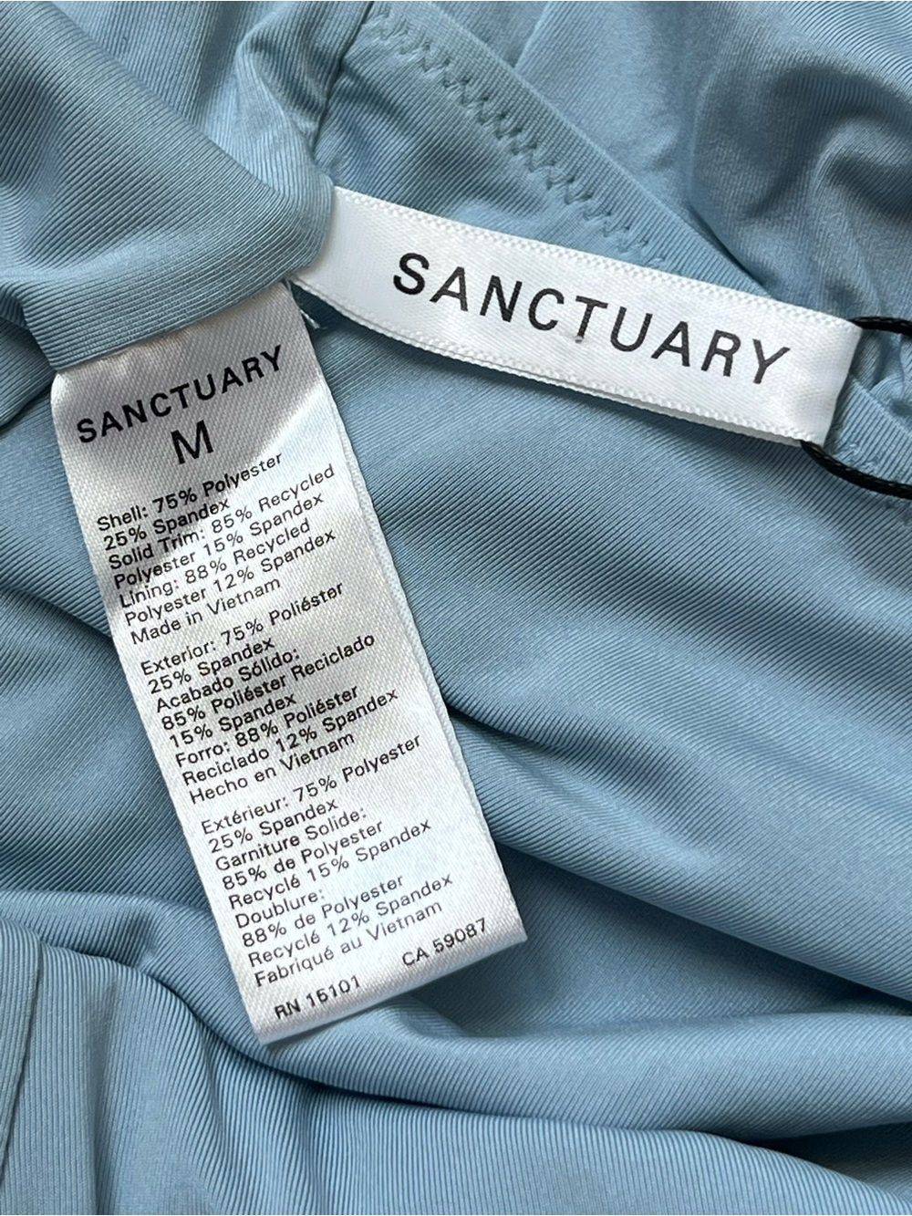 Sanctuary Light Blue Ribbed One-Piece Swimsuit with Front Cutouts - Picture 4 of 6